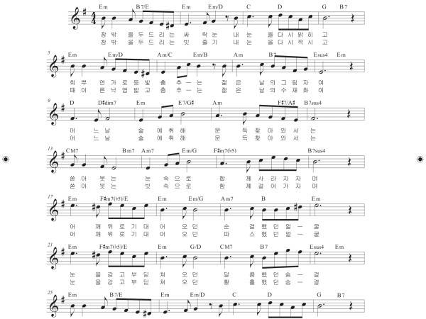 젊은 날의 연인들, 님의 노래, 아다지에토 악보와 동영상